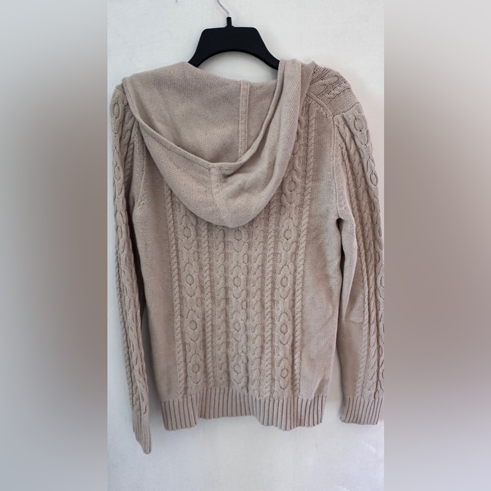 L.L.Bean tan knitted zip up jacket